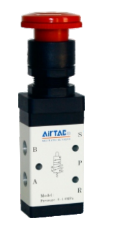 AIRTAC MANUAL VALVES, M3 SERIES LATCHING TYPE 3 WAY 2 POSITION N.C, 1/8" NPT PORTS